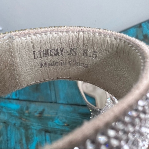 Jeffrey Campbell Lindsay Rhinestone Ankle Strap Sandals Size 8.5 Glam Feminine - Picture 12 of 16